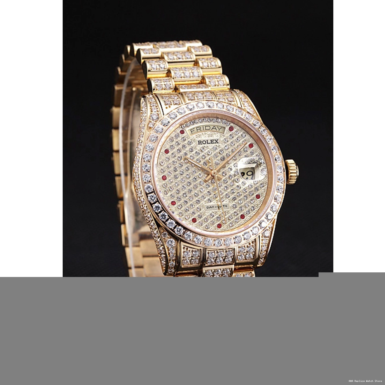 Aaa replica watch Yellow Day-Date Diamonds 621615 Gold-srl185 Swiss Rolex 0703